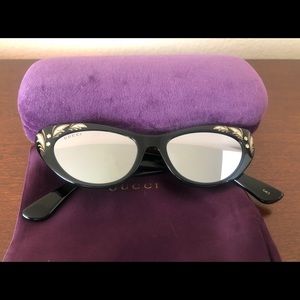 Gucci GG 0089S Mirror Lens Cat Eye Sunglasses